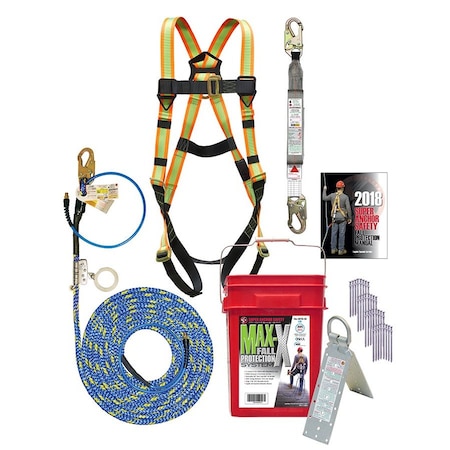 Super Anchor Safety MAX-X Bucket Kit: 50ft. X-line Pneumatic Lifeline w/Fall Arrester 4078-50